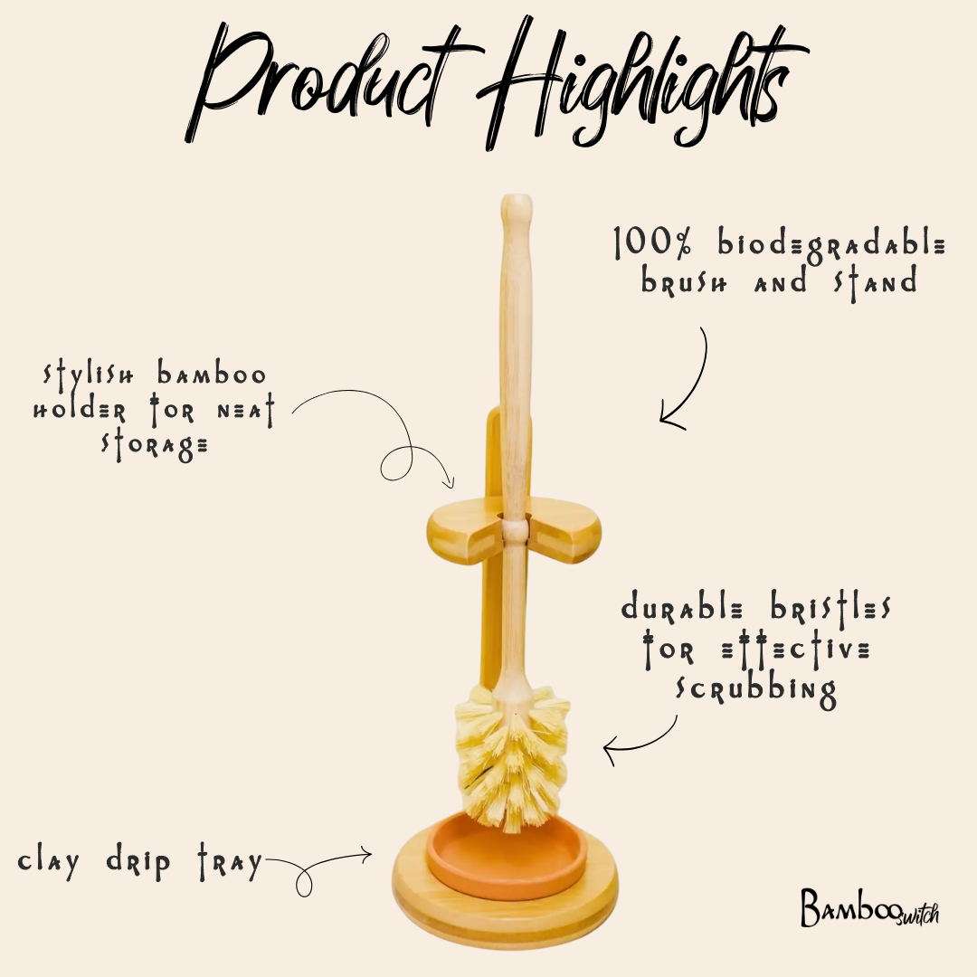 Bamboo Toilet Brush & Stand
