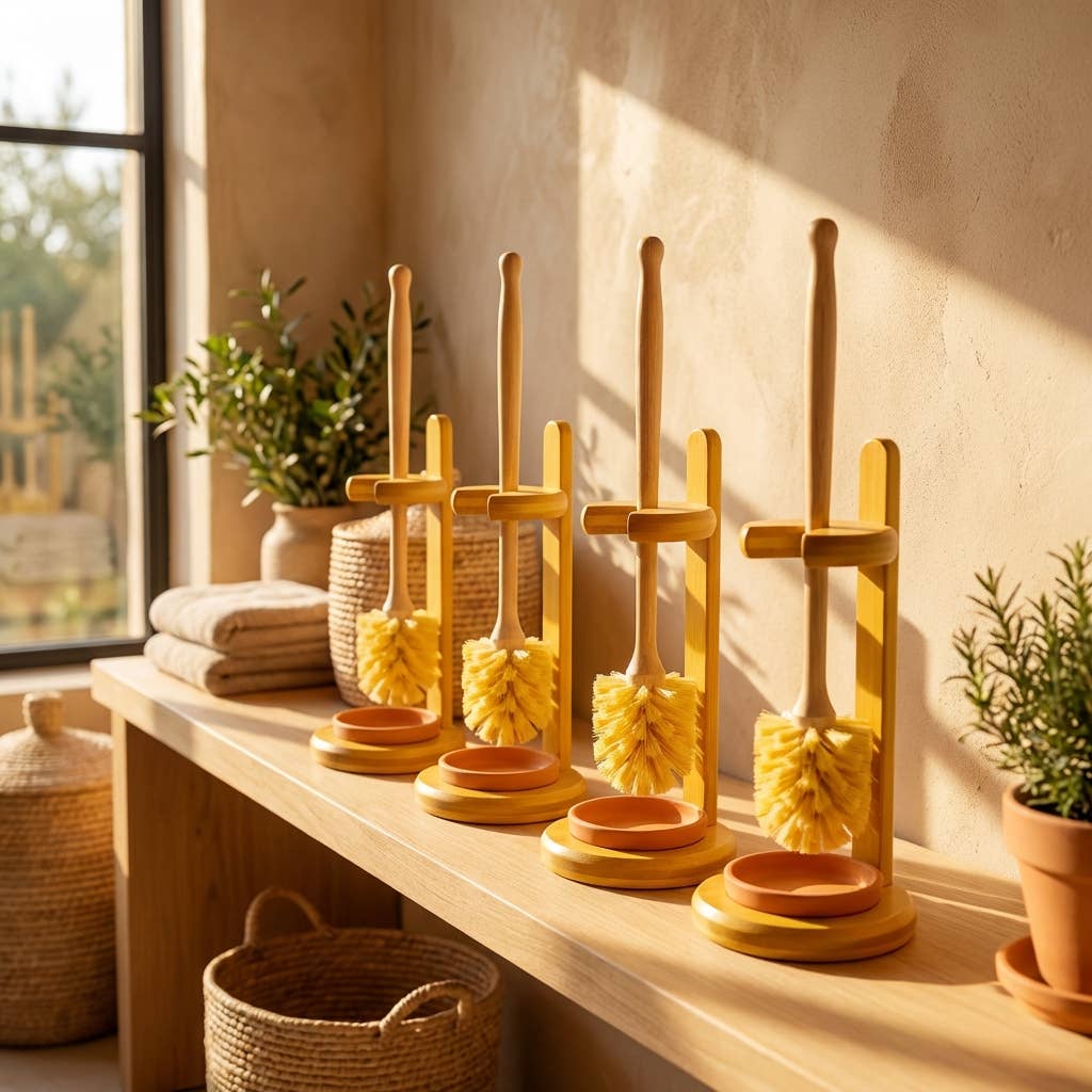 Bamboo Toilet Brush & Stand