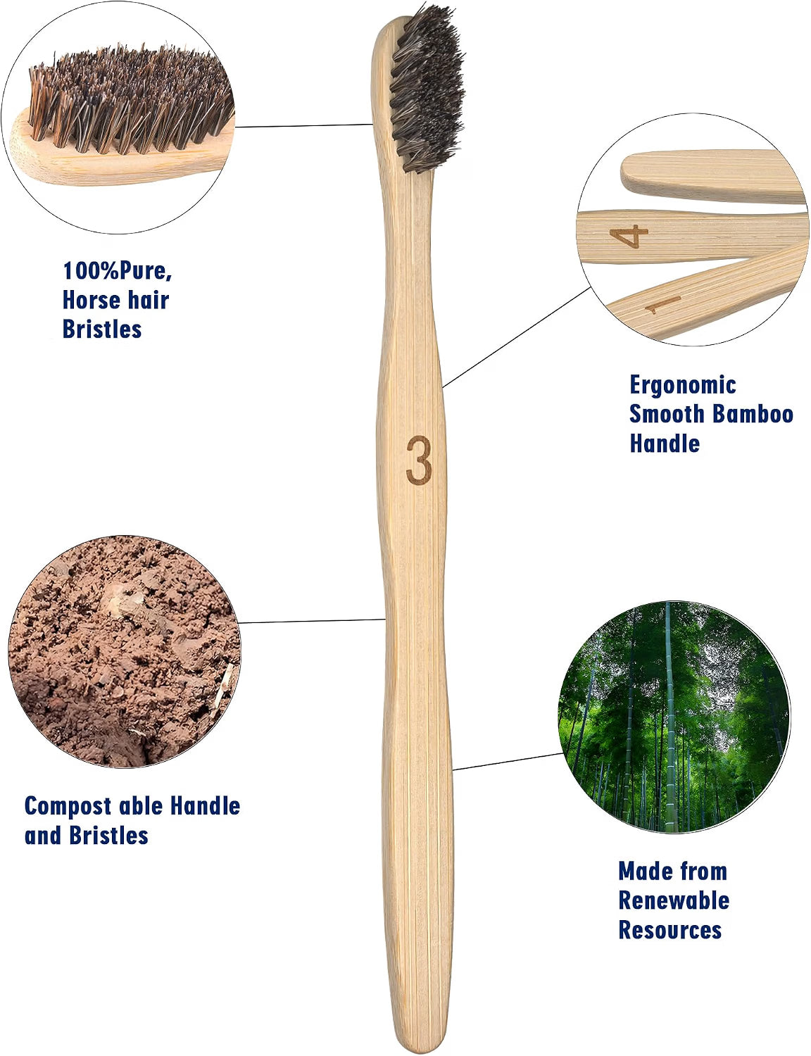Natural Horsehair Toothbrush
