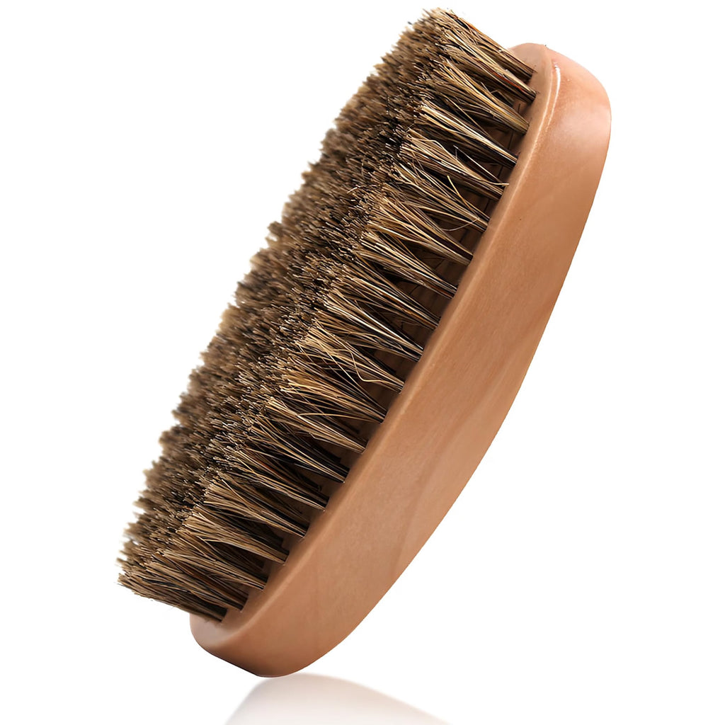 Boars Hair Beard Brush - Light Wood